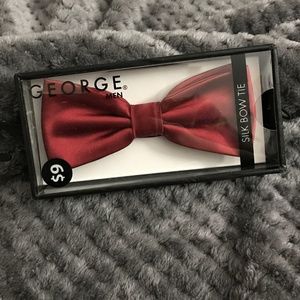 George silk red bow tie